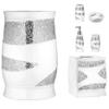 6 Piece Sinatra Resin Bath Accessory Set, Cracked Glass, White view 2