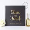 Wedding Guest Book Personalized with Bride & Groom Names, Signature Well Wishes Book or Photo Booth Album in Gray - Hardcover (12x12 inches) view 1