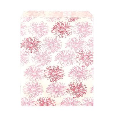 888 Display USA, Inc 200 pcs 4" x 6" Flower Paper Gift Bags Shopping Sales Tote Bags White with Pink Red Flower Design