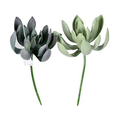 Vickerman Everyday 8" Artificial Green Echeveria Spray - Faux Blossom Decor - Home Or Office Indoor Arrangement Accent - Maintenance Free - 4 Pack