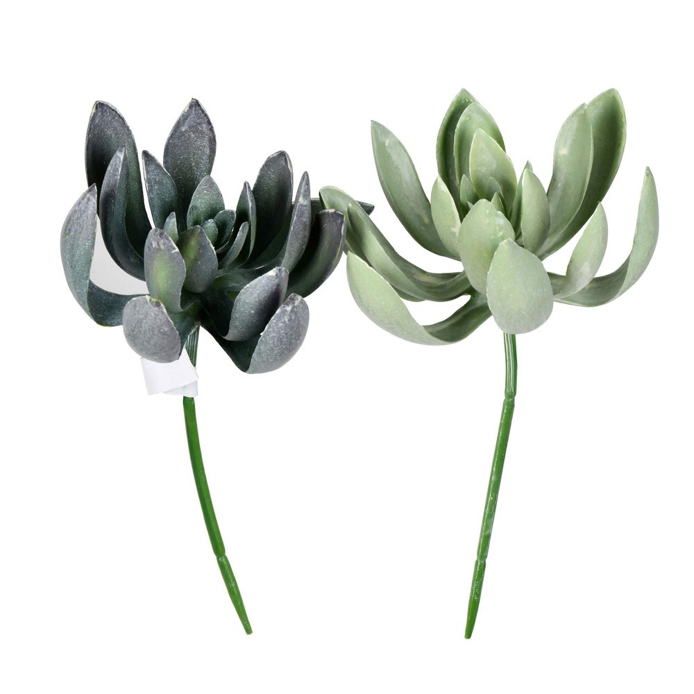 Vickerman Everyday 8" Artificial Green Echeveria Spray - Faux Blossom Decor - Home Or Office Indoor Arrangement Accent - Maintenance Free - 4 Pack