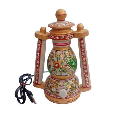 India Meets India Marble Meenakari Art Beautiful Electrical Lantern 10 Inch Handicraft by Awarded Indian Artisan