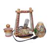 India Meets India Marble Meenakari Art Beautiful Electrical Lantern 10 Inch Handicraft by Awarded Indian Artisan view 3