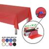 Neatiffy Disposable Plastic Table Cloth Roll | 54 in x 108 Ft Waterproof Tablecloth | Table Cover for Rectangle, Square, Round Oval Tables | Picnic, Party, Banquet, Birthdays, Weddings - Red view 2