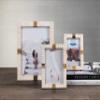 Zodax Maha Black or White Bone with Brass Trim Photo Frames (5x7, White) view 2