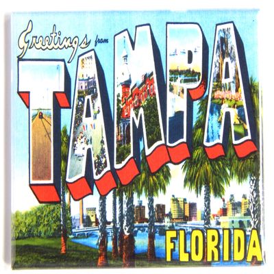 Greetings from Tampa Florida Fridge Magnet (2.5 x 3.5 inches) Style B
