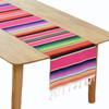BOXAN Mexican Serape Table Runner for Mexican Party Wedding Decorations Outdoor Picnics Dining Table, Fringe Cotton Blanket Fiesta Table Runners, 14 x 84 Inch view 1