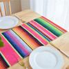 BOXAN Mexican Serape Table Runner for Mexican Party Wedding Decorations Outdoor Picnics Dining Table, Fringe Cotton Blanket Fiesta Table Runners, 14 x 84 Inch view 2