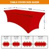 Eurmax USA Rectangular Fitted Spandex Table Covers 6ft Tablecloth Wedding Event Patio Table Decorations Stretch Table Cover for 6ft Folding Table (Red) view 4