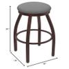 802 Misha 30" Swivel Bar Stool with Bronze Finish and Canter Folkstone Grey Seat view 2