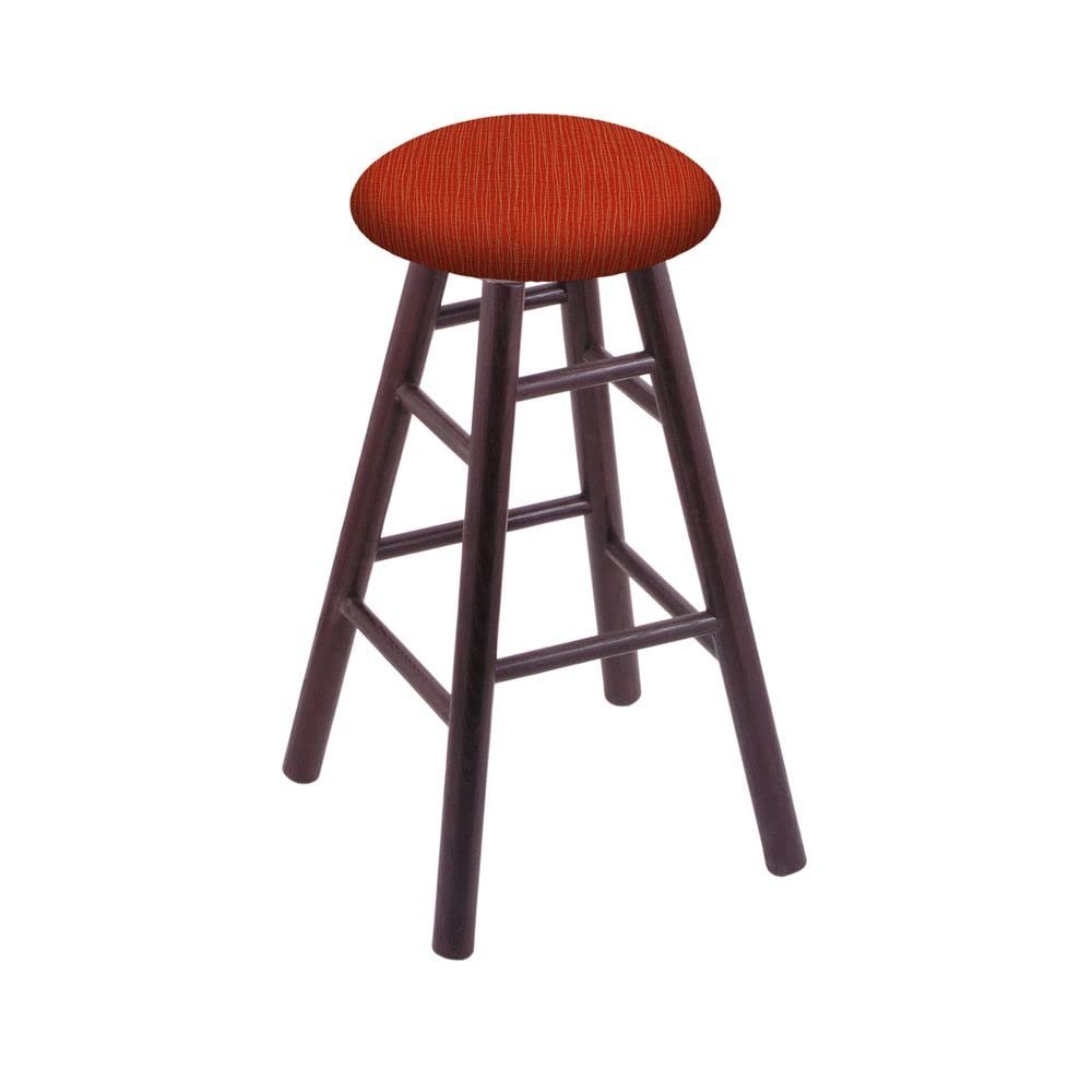 Oak Counter Stool in Dark Cherry Finish with Graph Poppy Seat