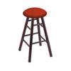 Oak Counter Stool in Dark Cherry Finish with Graph Poppy Seat view 1