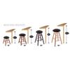 Oak Counter Stool in Dark Cherry Finish with Graph Poppy Seat view 4