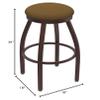 802 Misha 30" Swivel Bar Stool with Bronze Finish and Canter Saddle Seat view 2