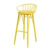 CGF-Barstools Bar Stool with Curved Backrest and Sponge Soft Cushion | Metal Frame/Comfortable Dining Chair Kitchen Bar Cafe Restaurant, Maximum Support 440lbs, Black/Red/Yellow view 1