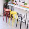 CGF-Barstools Bar Stool with Curved Backrest and Sponge Soft Cushion | Metal Frame/Comfortable Dining Chair Kitchen Bar Cafe Restaurant, Maximum Support 440lbs, Black/Red/Yellow view 2