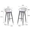 CGF-Barstools Bar Stool with Curved Backrest and Sponge Soft Cushion | Metal Frame/Comfortable Dining Chair Kitchen Bar Cafe Restaurant, Maximum Support 440lbs, Black/Red/Yellow view 3