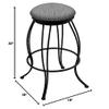 3000 Georgian 30" Swivel Bar Stool with Black Wrinkle Finish and Graph Alpine Seat view 2