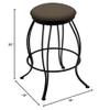 3000 Georgian 30" Swivel Bar Stool with Black Wrinkle Finish and Canter Earth Seat view 2