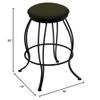 3000 Georgian 30" Swivel Bar Stool with Black Wrinkle Finish and Canter Pine Seat view 2