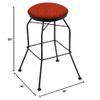 3020 30" Swivel Bar Stool with Black Wrinkle Finish and Graph Poppy Seat view 2