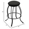 3000 Georgian 30" Swivel Bar Stool with Black Wrinkle Finish and Canter Iron Seat view 2