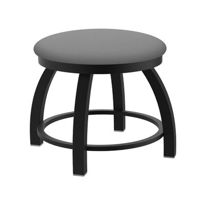 802 Misha 18" Swivel Vanity Stool with Black Wrinkle Finish and Canter Folkstone Grey Seat