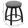 802 Misha 18" Swivel Vanity Stool with Black Wrinkle Finish and Canter Folkstone Grey Seat view 2