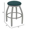 802 Misha 30" Swivel Bar Stool with Anodized Nickel Finish and Graph Tidal Seat view 2