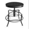 910 Industrial-Adjustable Stool with Clear Coat Finish and Graph Coal Seat view 1