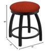 802 Misha 18" Swivel Vanity Stool with Black Wrinkle Finish and Graph Poppy Seat view 2