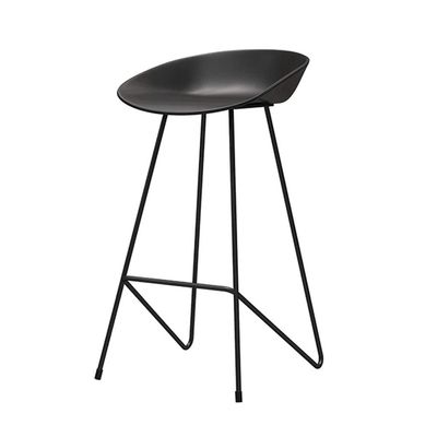 CGF-Barstools Bar Stool Counter Bar PP Dining Chair with Footrest and Curved Seat, Bar Restaurant Kitchen Home Furniture Black and White High Stool, Support 440lbs
