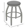 802 Misha 30" Swivel Bar Stool with Anodized Nickel Finish and Canter Folkstone Grey Seat view 2