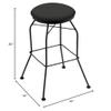 3020 30" Swivel Bar Stool with Black Wrinkle Finish and Canter Iron Seat view 2