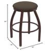 802 Misha 30" Swivel Bar Stool with Bronze Finish and Canter Earth Seat view 2