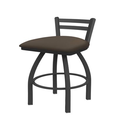 411 Jackie 25" Low Back Swivel Counter Stool with Pewter Finish and Canter Earth Seat
