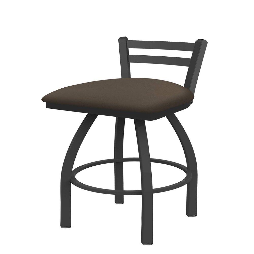 411 Jackie 25" Low Back Swivel Counter Stool with Pewter Finish and Canter Earth Seat