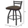 411 Jackie 25" Low Back Swivel Counter Stool with Pewter Finish and Canter Earth Seat view 2