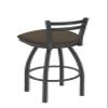 411 Jackie 25" Low Back Swivel Counter Stool with Pewter Finish and Canter Earth Seat view 3