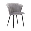 Armen Living Lulu Contemporary Velvet Dining Room Kitchen Accent Chair, 31 Inch Height, Grey and Black view 1