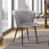 Armen Living Lulu Contemporary Velvet Dining Room Kitchen Accent Chair, 31 Inch Height, Grey and Black view 2