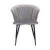 Armen Living Lulu Contemporary Velvet Dining Room Kitchen Accent Chair, 31 Inch Height, Grey and Black view 4
