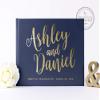 Personalized Wedding Guestbook Navy Gold Foil, Custom Handmade Guest Book or Photo Album - Hardcover (12x12 inches) view 1