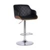 Armen Living Toby Faux Leather Swivel Barstool, Adjustable, Black, Chrome, Walnut view 1