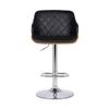 Armen Living Toby Faux Leather Swivel Barstool, Adjustable, Black, Chrome, Walnut view 4