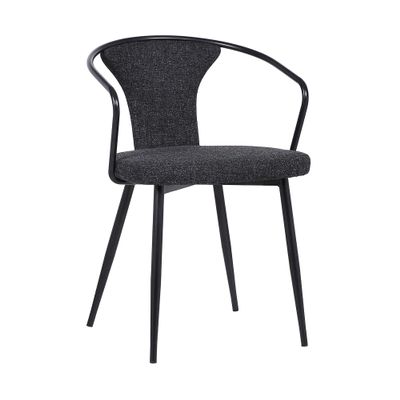 Armen Living Francis Fabric Dining Chair, Black