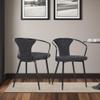 Armen Living Francis Fabric Dining Chair, Black view 2