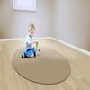 Flagship Carpet 6' Kids Nylon Ameristrong School Classroom Rug, Almond - Round view 4