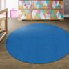 Flagship Carpet 6' Kids Nylon Ameristrong School Classroom Rug, Royal Blue - Round view 2