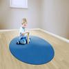 Flagship Carpet 6' Kids Nylon Ameristrong School Classroom Rug, Royal Blue - Round view 3
